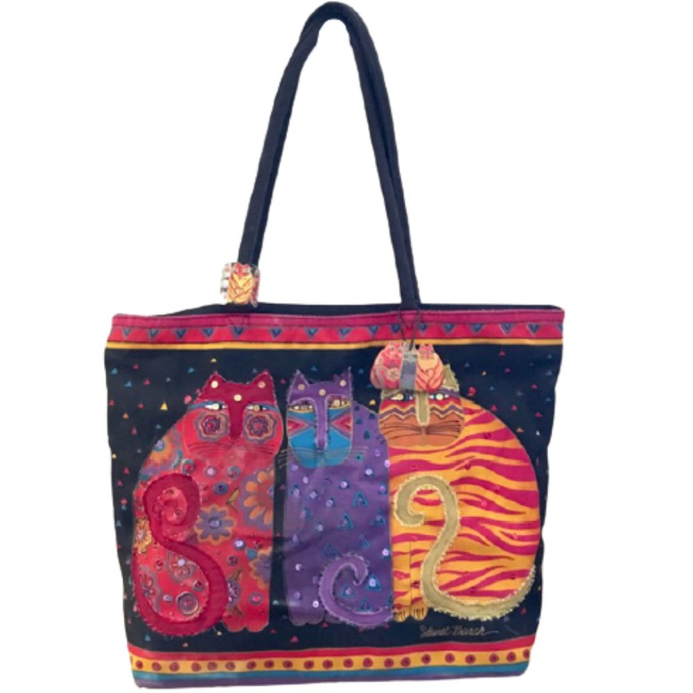 Laurel Burch Feline Friends Tote Large Canvas Cats